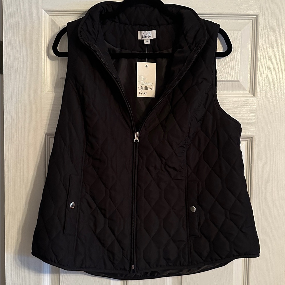 ✨NWT✨ Croft & Barrow Black Quilted Vest